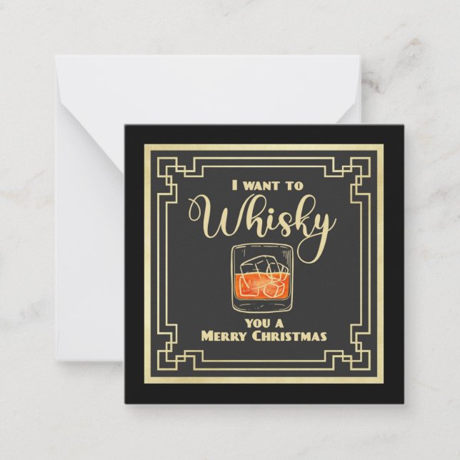 Correspondance Carte de Noël whisky à note plate (Devant)