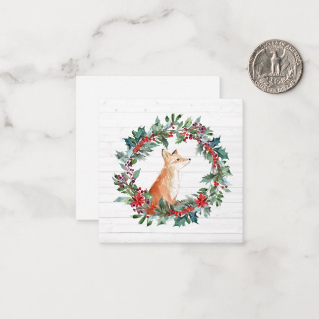 Correspondance Carte de Noël Woodland Fox (Devant/Arrière en situation)