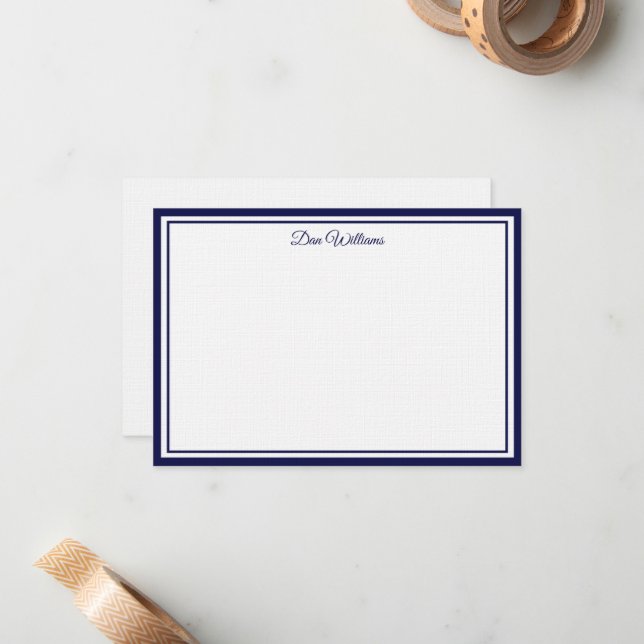 Correspondance Carte de note à nom personnalisé (Devant/Arrière en situation)