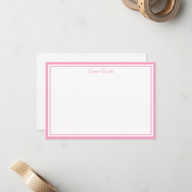 Correspondance Carte de note à nom personnalisé (Devant/Arrière en situation)