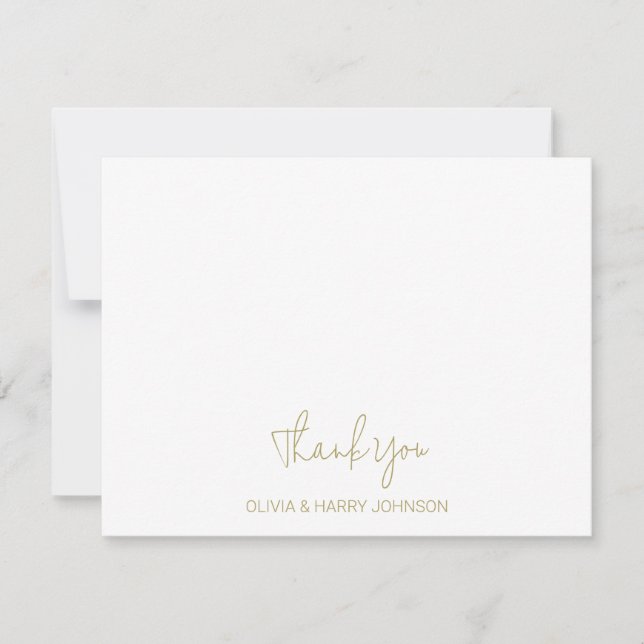 Correspondance Carte de note à plat blanc mariage (Devant)