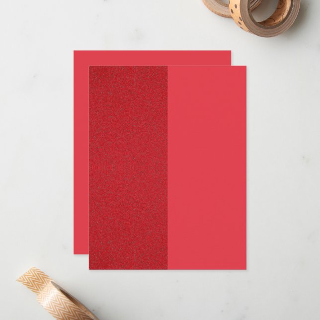 Correspondance Carte de note à plat rouge à la tomate fractionnée (Devant/Arrière en situation)