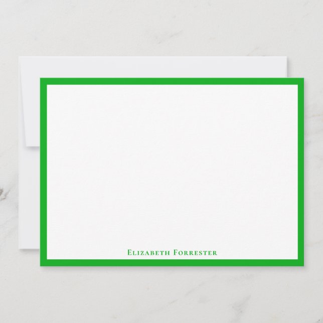 Correspondance Carte de note à plat shamrock à bordure verte (Devant)