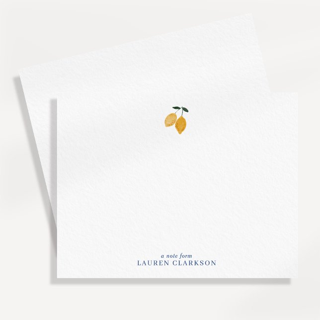 Correspondance Carte de note aquarelle au citron (Créateur téléchargé)
