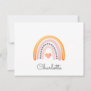 Correspondance Carte de note arc-en-ciel personnalisée pour enfan
