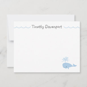 Correspondance Carte de note Baleine Mignonne