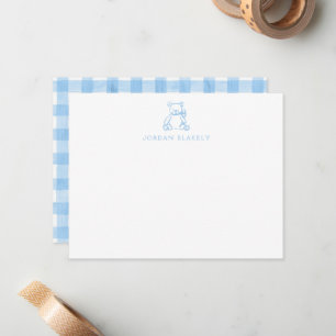 Correspondance Carte de note bébé, ours en peluche bleu clair à c