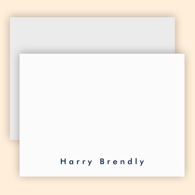 Correspondance Carte de note blanche bleu marine moderne (Créateur téléchargé)