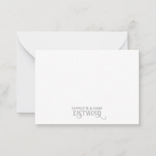 Correspondance Carte de note blanche gris de nom de couple