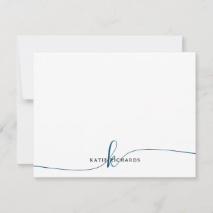 Correspondance Carte de note bleue marine minimaliste personnalis