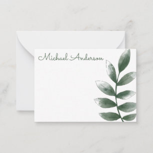 Correspondance Carte de note botanique verte minimale