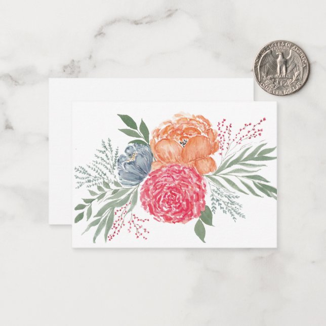 Correspondance Carte de note Bouquet d'été (Devant/Arrière en situation)