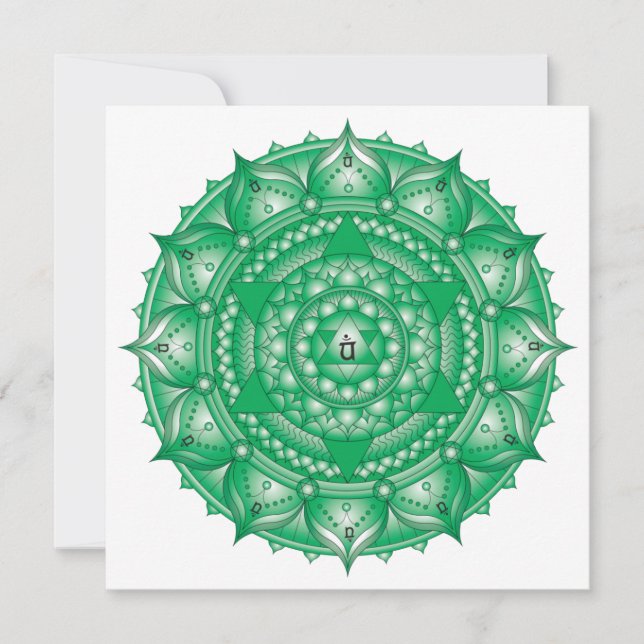 Correspondance Carte de note Carré Heart Chakra Green Mandala (Devant)