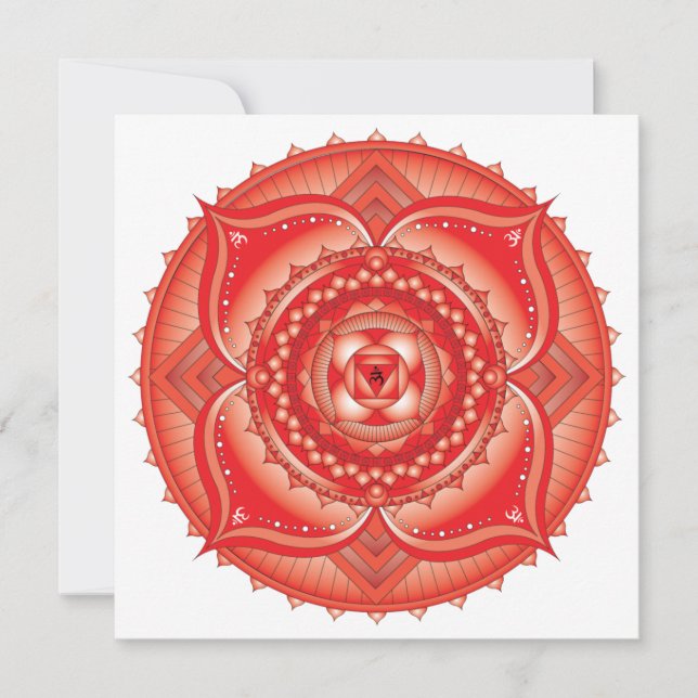 Correspondance Carte de note Carré Root Chakra Red Mandala (Devant)