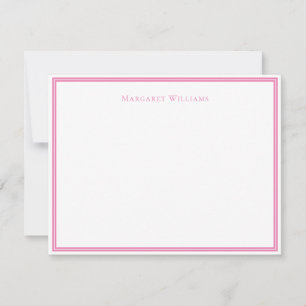 Correspondance Carte de note chic à bordure rose moderne