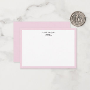 Correspondance Carte de note chic moderne "A Quick Note From"