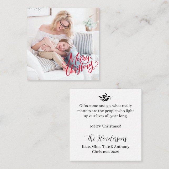 Correspondance Carte de note classique Joyeux Noël BUDGET (Devant / Derrière)