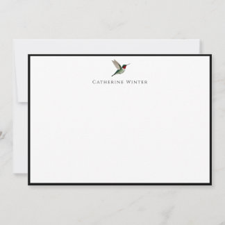 Correspondance Carte de note colibri personnalisée