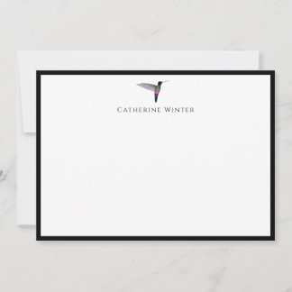 Correspondance Carte de note colibri personnalisée