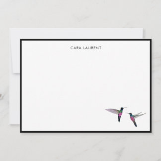 Correspondance Carte de note colibri personnalisée