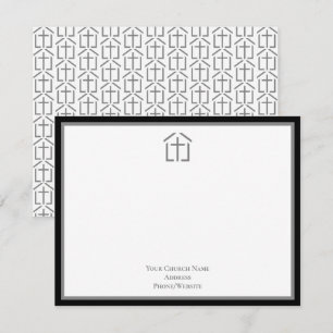 Correspondance Carte de note croisée en gris de votre nom d'églis