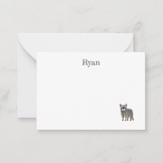 Correspondance Carte de note Cute Racoon