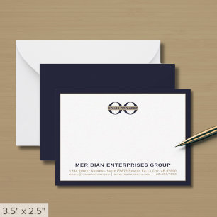 Correspondance Carte de note d'affaires Dark Navy Blue Corporate