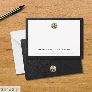 Correspondance Carte de note d'affaires du logo Gold Seal raffiné