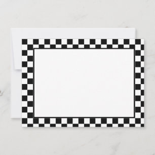 Correspondance Carte de note-Damier noir et blanc