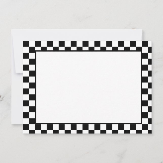 Correspondance Carte de note-Damier noir et blanc (Devant)