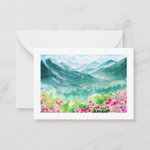 Correspondance carte de note d'aquarelle nature