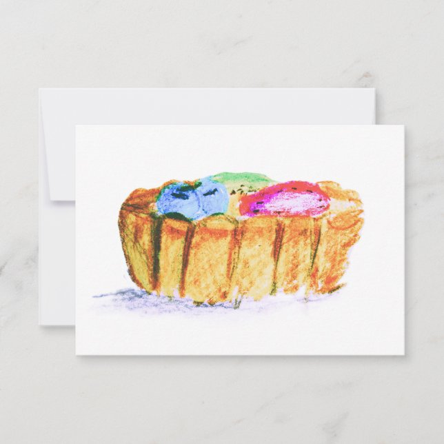 Correspondance Carte de note d'art abstrait originale 3,5x5" Tart (Devant)