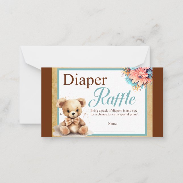 Correspondance Carte de note de Baby shower de plongeur Boho Blue (Devant)