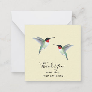 Correspondance Carte de note de colibri de Merci personnalisée