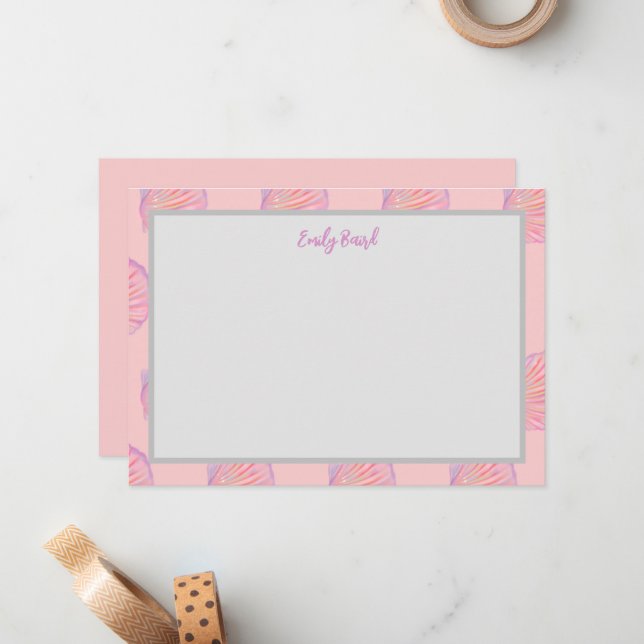 Correspondance Carte de note de coquillage (Devant/Arrière en situation)