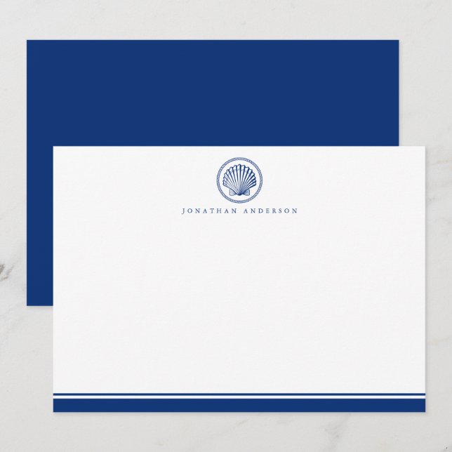 Correspondance Carte de note de coquillage marine (Devant / Derrière)