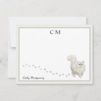 Carte de note de la bordure en gris chat perse