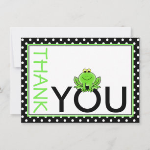 Correspondance Carte de note de la jolie grenouille verte Merci