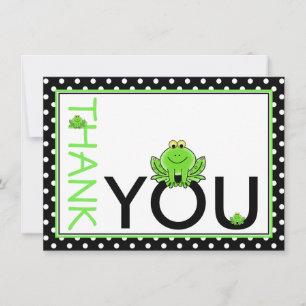 Correspondance Carte de note de la jolie grenouille verte Merci
