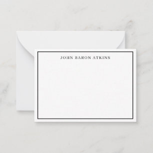 Correspondance Carte de note de la marine de script noir à deux b