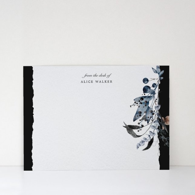 Correspondance Carte de note de la papeterie du Monogramme bleu h (Créateur téléchargé)