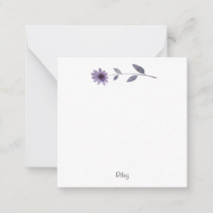 Correspondance Carte de note de marguerite couleur pourpre