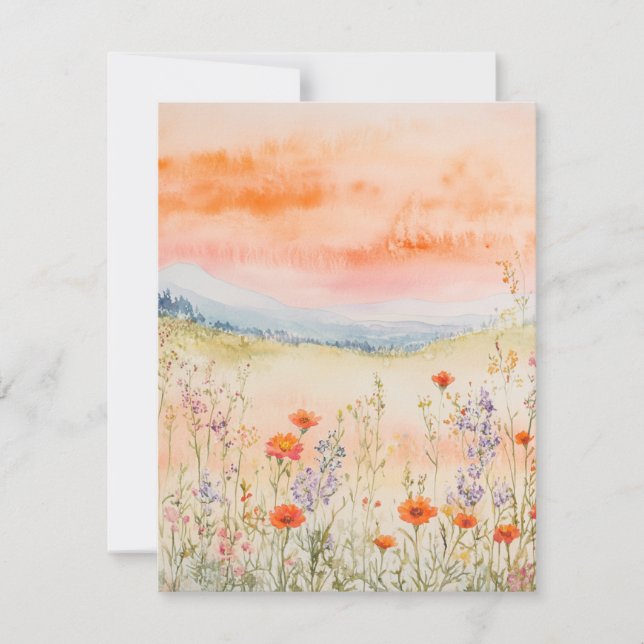 Correspondance Carte de note de nature aquarelle - lever de solei (Devant)