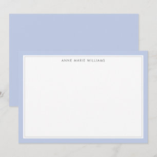 Correspondance Carte de note de nom à bordure bleue minimaliste d