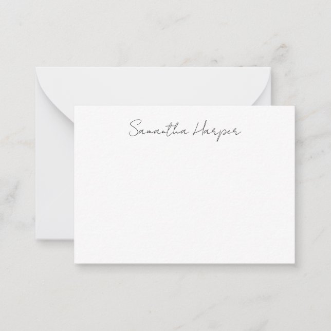 Correspondance Carte de note de nom de script de signature chic (Devant)