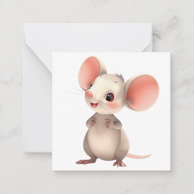 Correspondance Carte de note de souris mignonne (Devant)