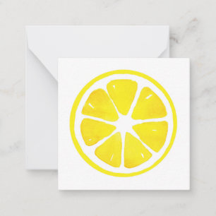 Correspondance Carte de note de tranche de citron d'aquarelle