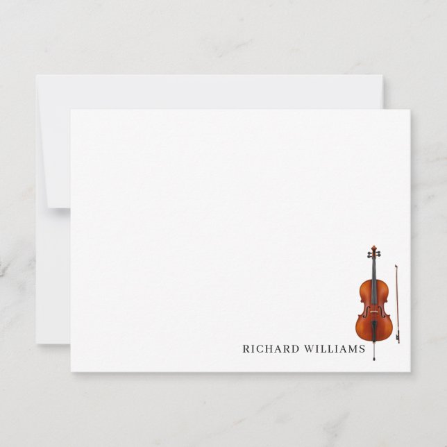Correspondance Carte de note de violoncelle personnalisée (Devant)