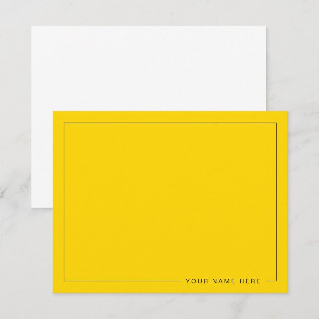 Correspondance Carte de note d'or moderne personnalisée (Devant / Derrière)