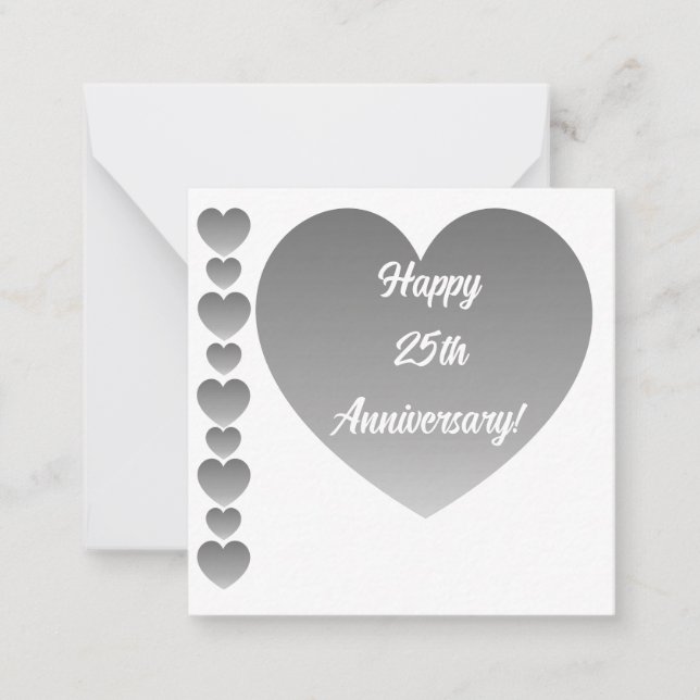 Correspondance Carte de note du 25e anniversaire heureuse (Devant)